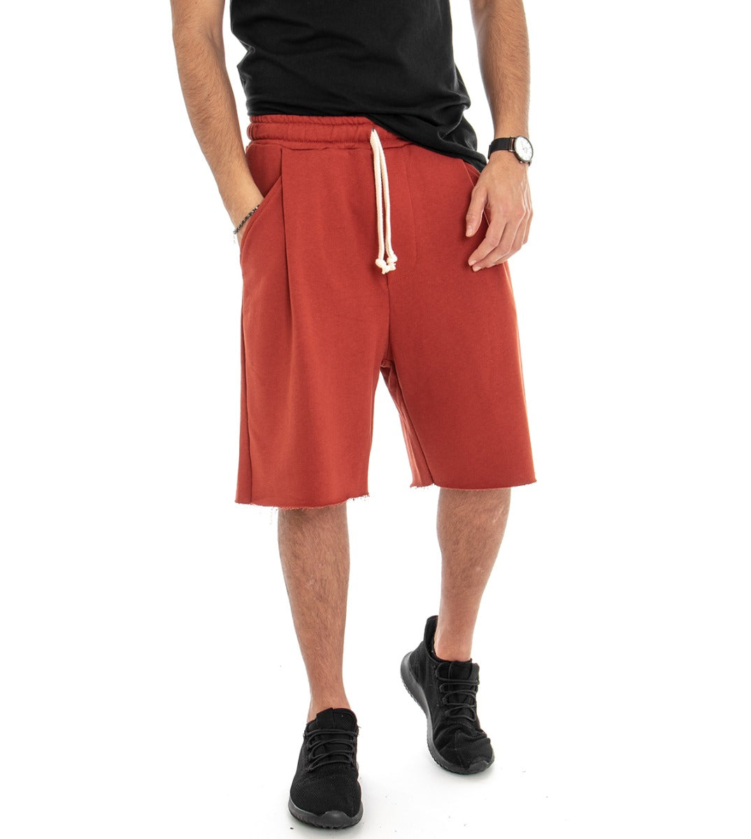 Bermuda Shorts Tracksuit Men's Brick Basic Trousers GIOSAL-PC1391A