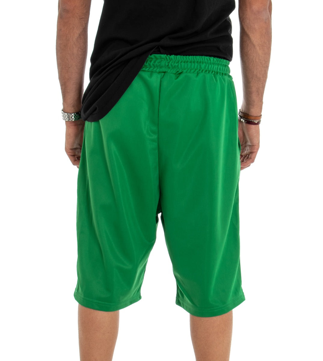 Bermuda Pantaloncino Uomo Corto Tuta Over Tinta Unita Verde GIOSAL-PC1472A