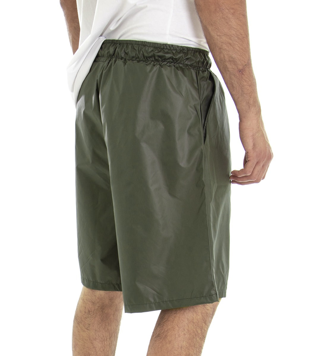 Bermuda Pantaloncino Uomo Corto Over Tinta Unita Verde GIOSAL-PC1485A