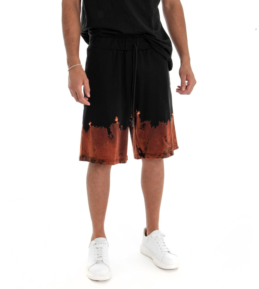 Bermuda Pantaloncino Uomo Shorts Tuta Nero Sfumato GIOSAL-PC1538A