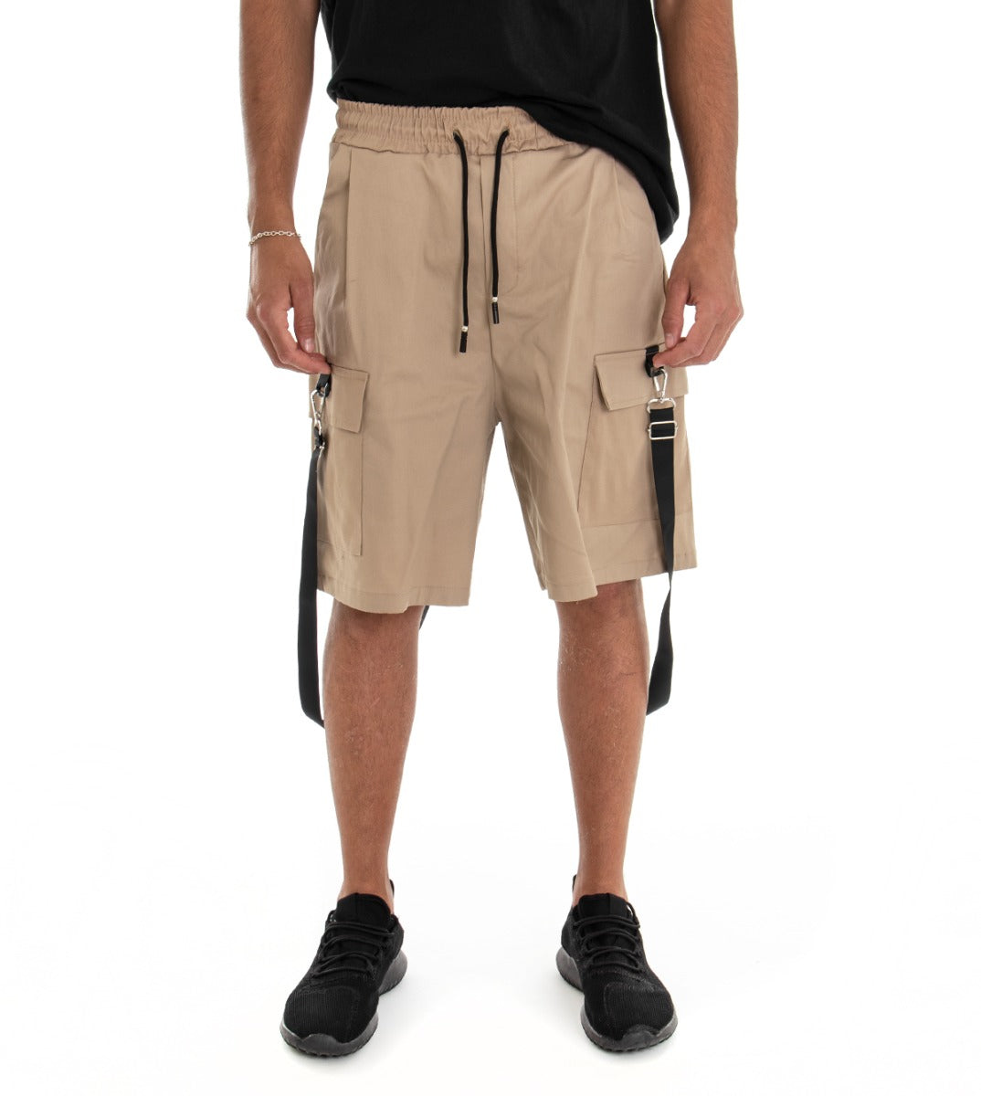Bermuda Shorts Men's Shorts Solid Color Beige Cargo GIOSAL-PC1555A