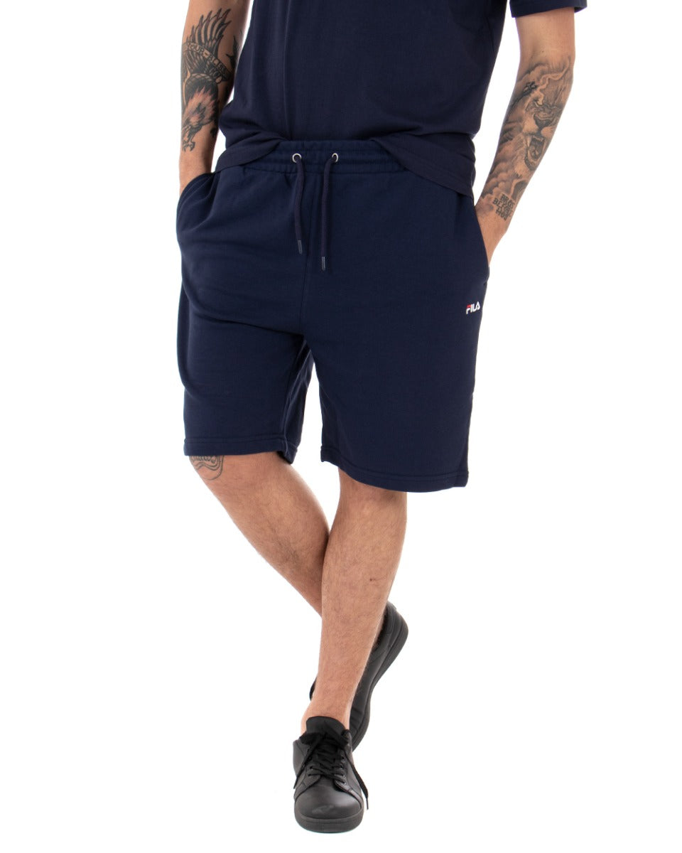 Bermuda Shorts Tracksuit Blue Man Fila Logo Small Eldon Sweat GIOSAL-PC1613A