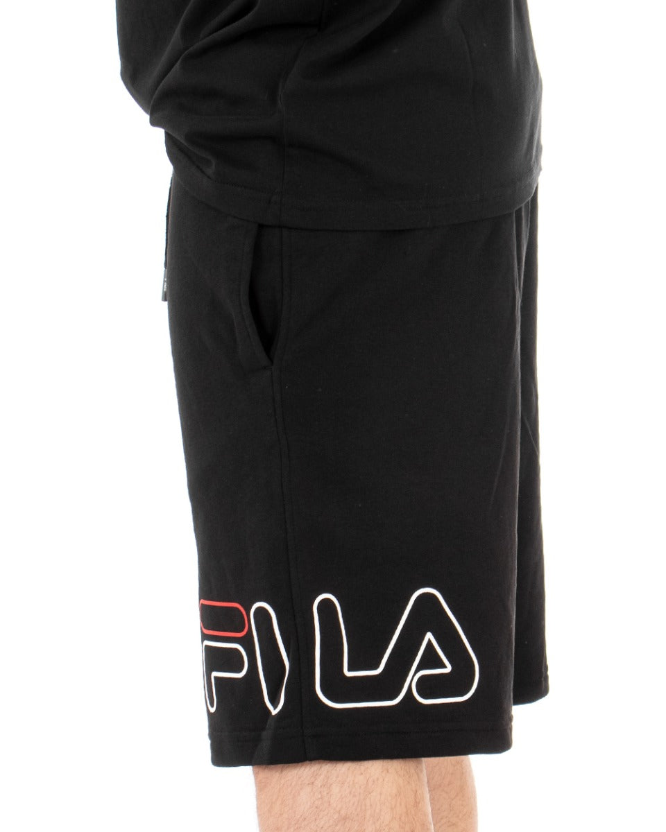 Bermuda Pantaloncino Tuta Nero Uomo Fila Logo Grande Jared GIOSAL PC16