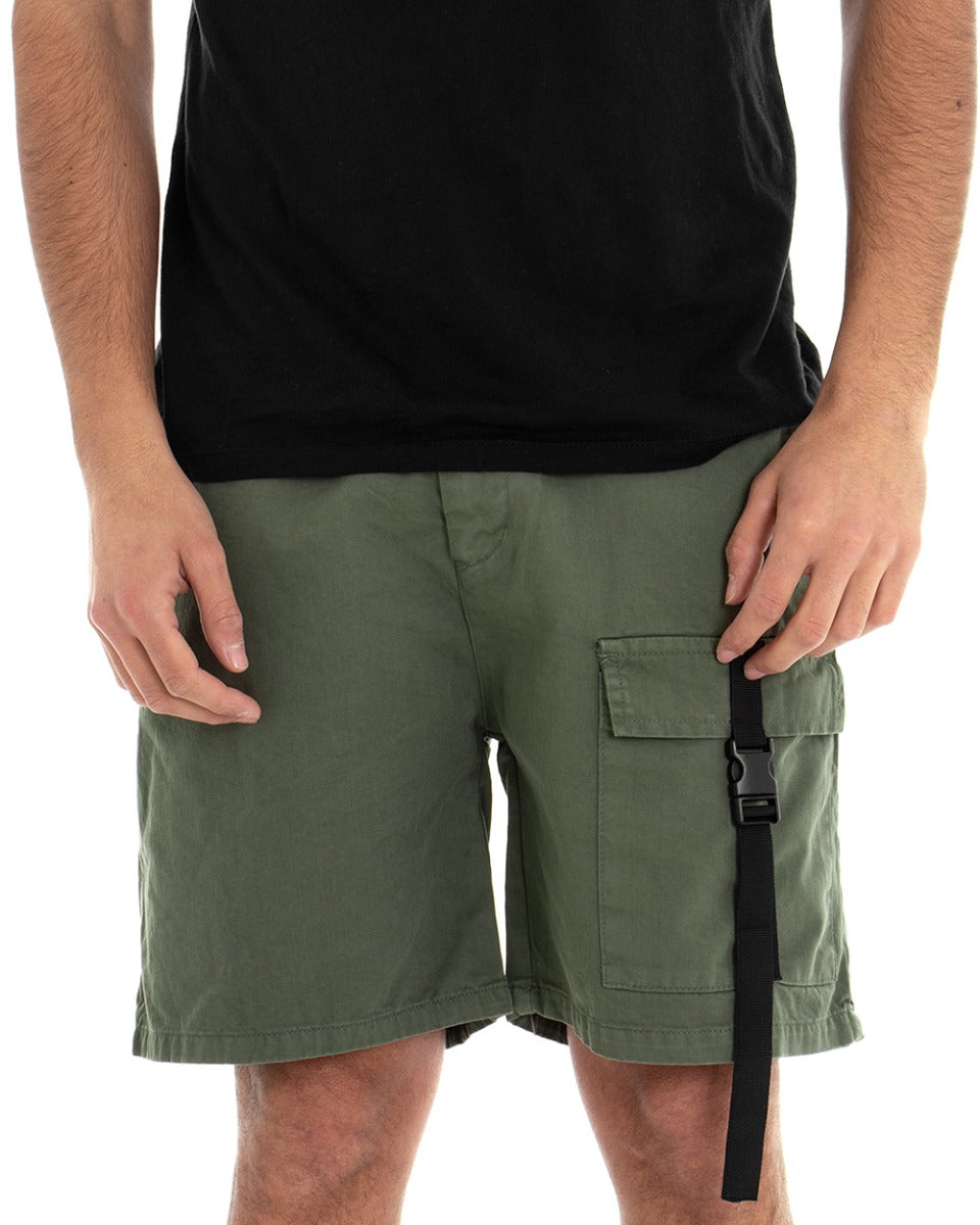Bermuda Short Men's Shorts Green America Cargo Pocket GIOSAL-PC1627A