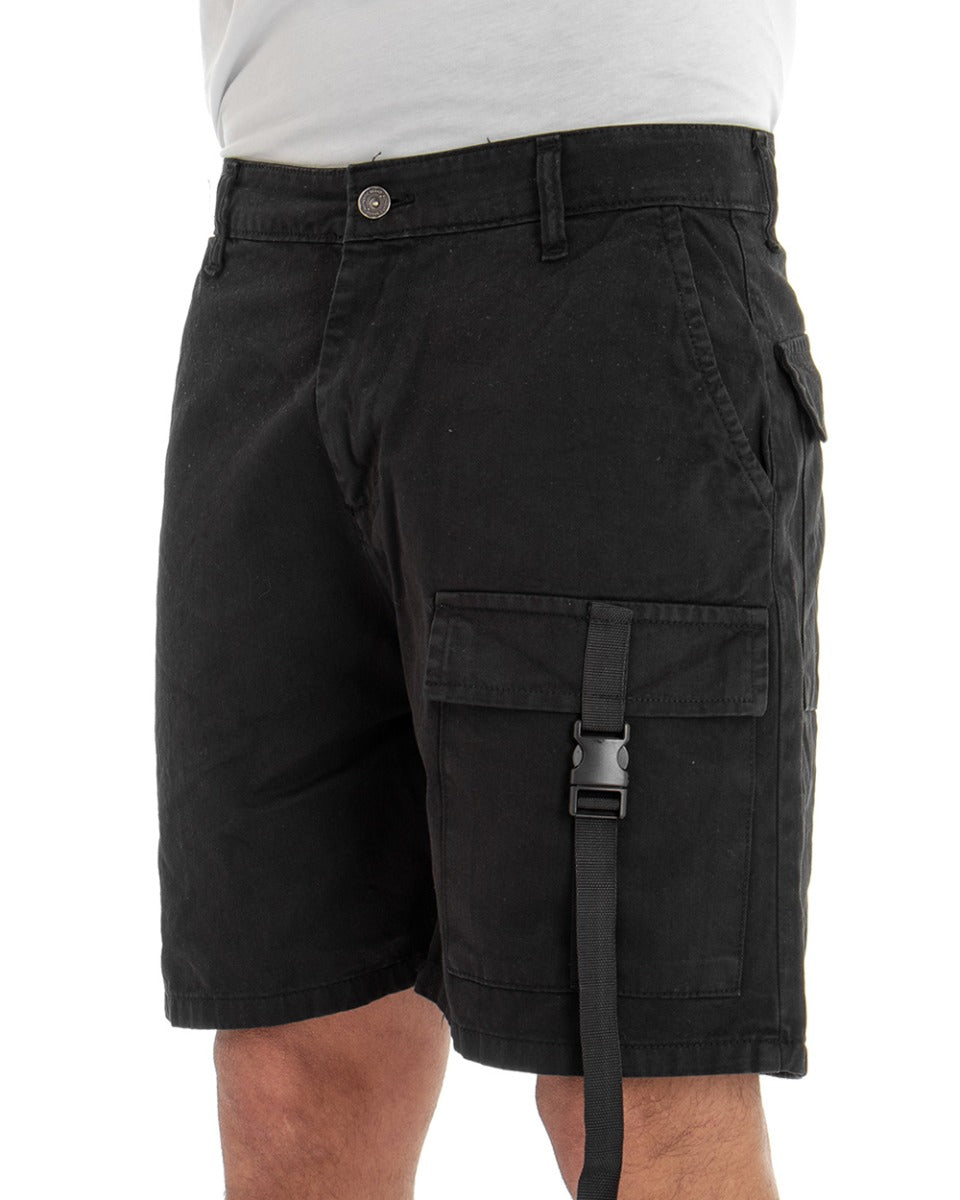 Bermuda Short Men's Shorts Black America Cargo Pocket GIOSAL-PC1629A