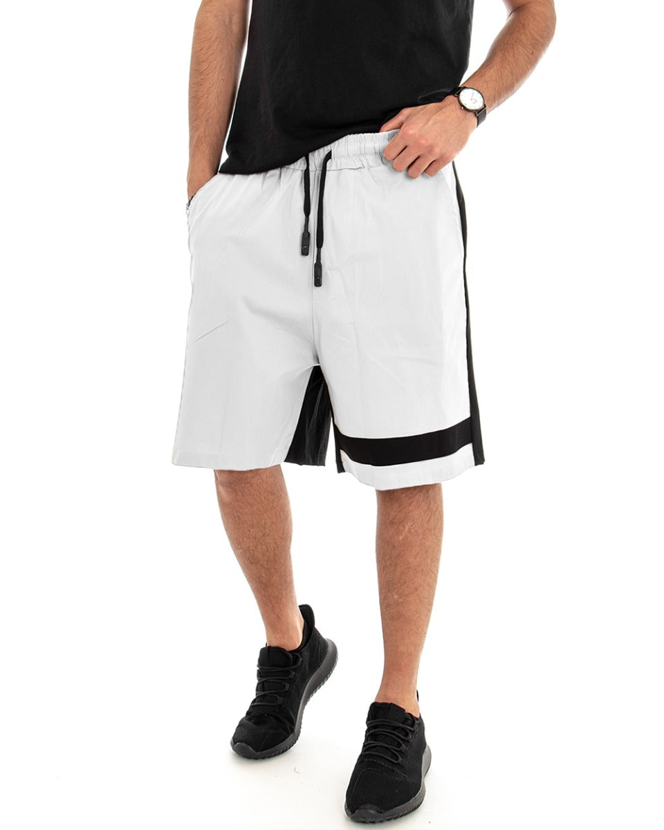 Bermuda Shorts Men Two-Tone White Black GIOSAL-PC1630A