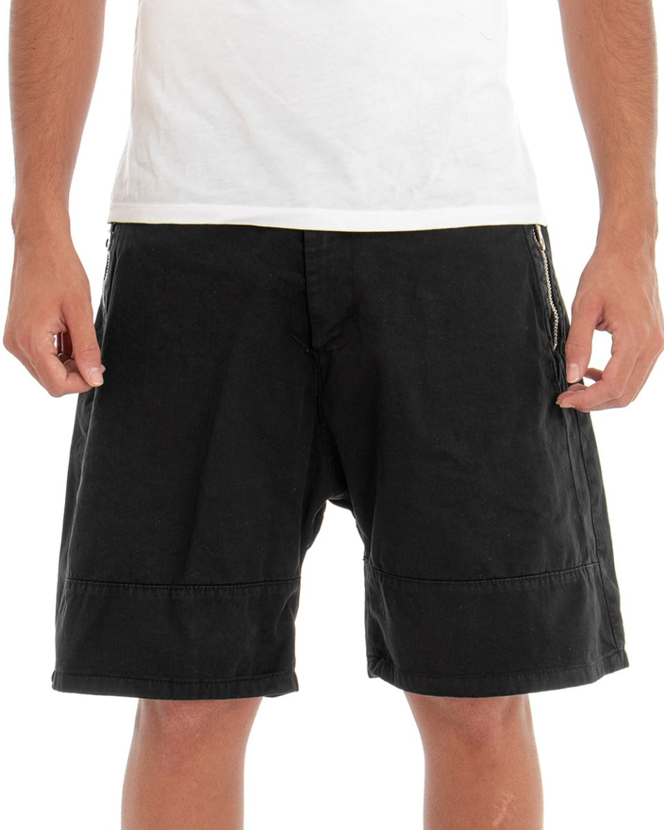 Bermuda Short Men's Shorts Solid Black GIOSAL-PC1632A