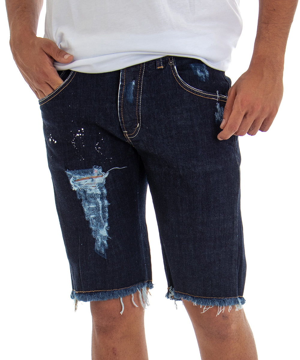 Bermuda Shorts Men's Jeans Denim Breaks Slim Five Pockets GIOSAL-PC1815A