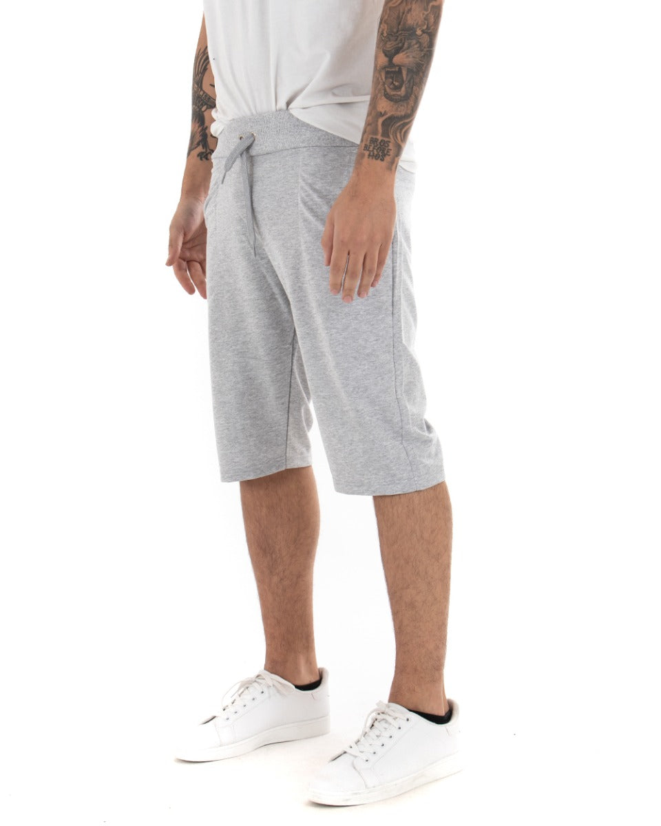 Bermuda Shorts Men's Short Tracksuit Solid Color Casual Gray GIOSAL-PC1822A