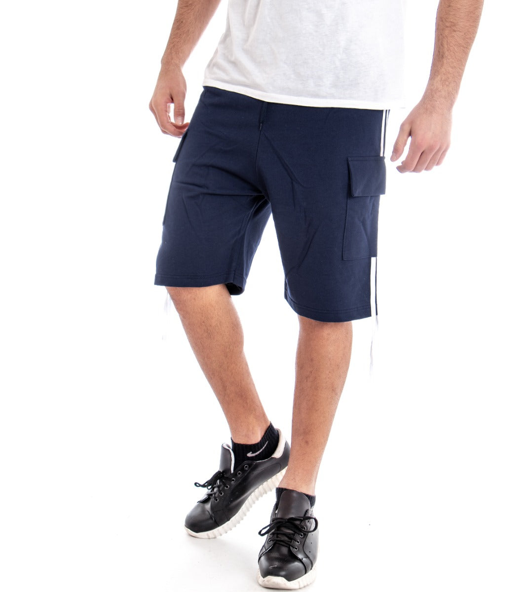 Bermuda Pantaloncino Uomo Corto Tuta Sport Relax Comfort Blu GIOSAL-PC1825A
