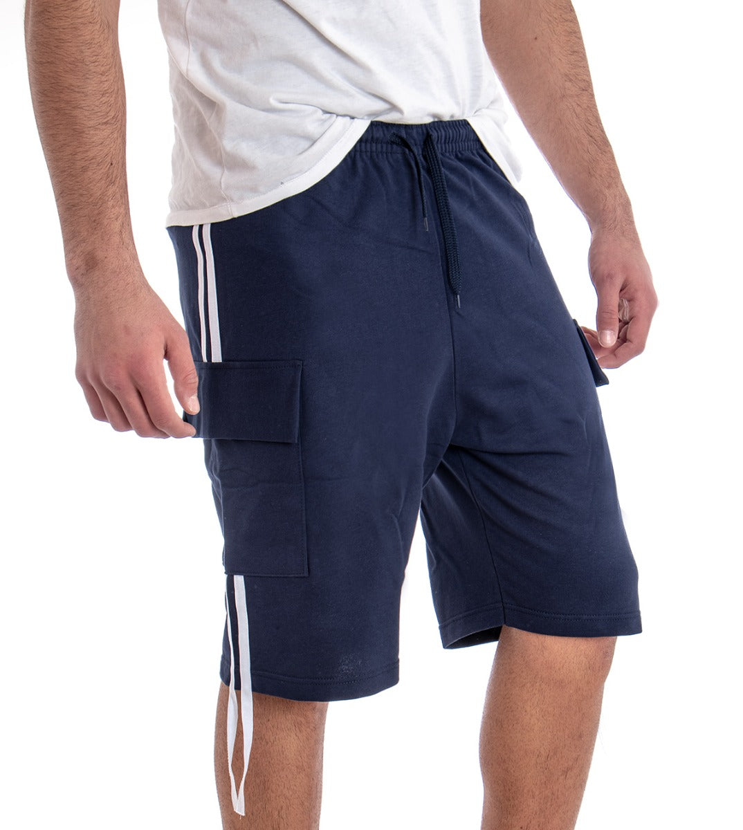 Bermuda Pantaloncino Uomo Corto Tuta Sport Relax Comfort Blu GIOSAL-PC1825A