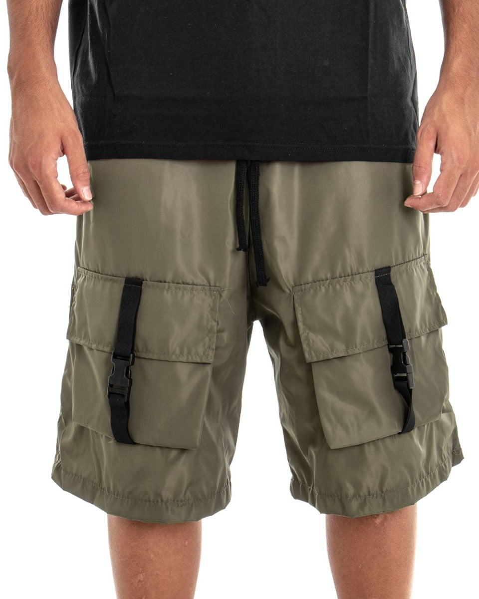Green Men's Bermuda Shorts Low Crotch GIOSAL-PC1832A