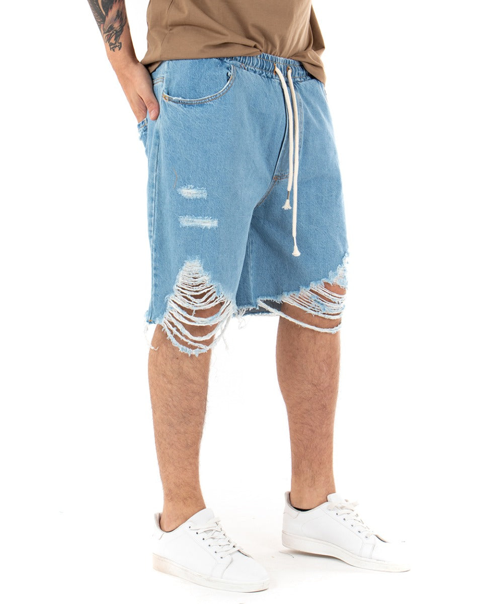 Men's Bermuda Shorts Frayed Jeans Low Crotch Casual GIOSAL-PC1846A