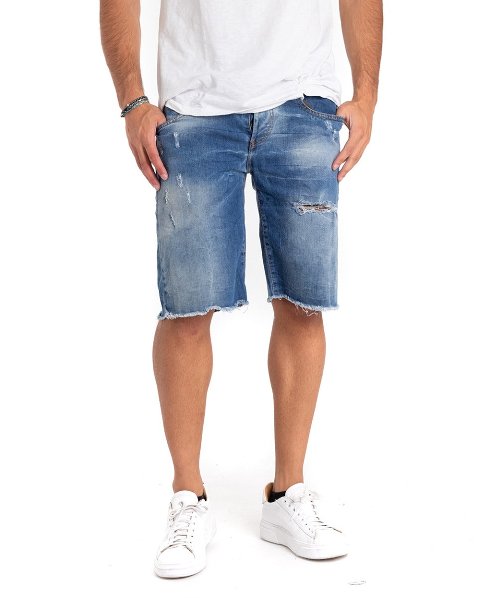 Bermuda Men's Short Frayed Five Pocket Denim Shorts GIOSAL-PC1864A