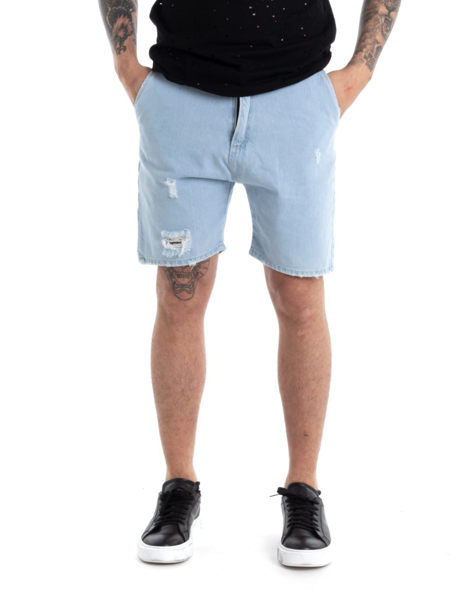 Bermuda Shorts Men's Short Jeans Light Denim America Pocket GIOSAL-PC1867A