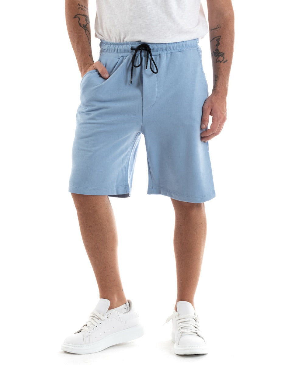 Bermuda Shorts Men's Short Solid Color Basic Trousers Powder GIOSAL-PC1936A