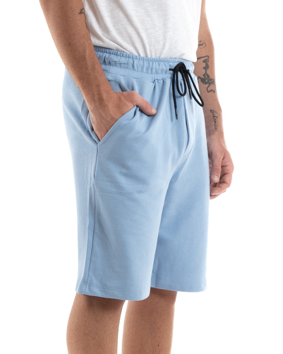 Bermuda Pantaloncino Uomo Corto Tinta Unita Basic Pantalaccio Polvere GIOSAL-PC1936A