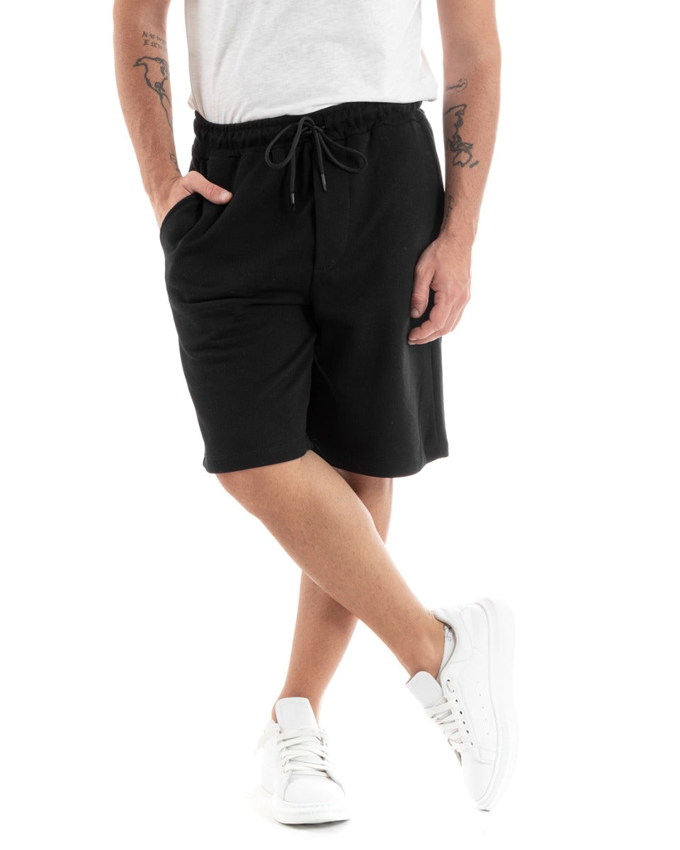 Bermuda Shorts Men's Solid Color Basic Black Trousers GIOSAL-PC1937A