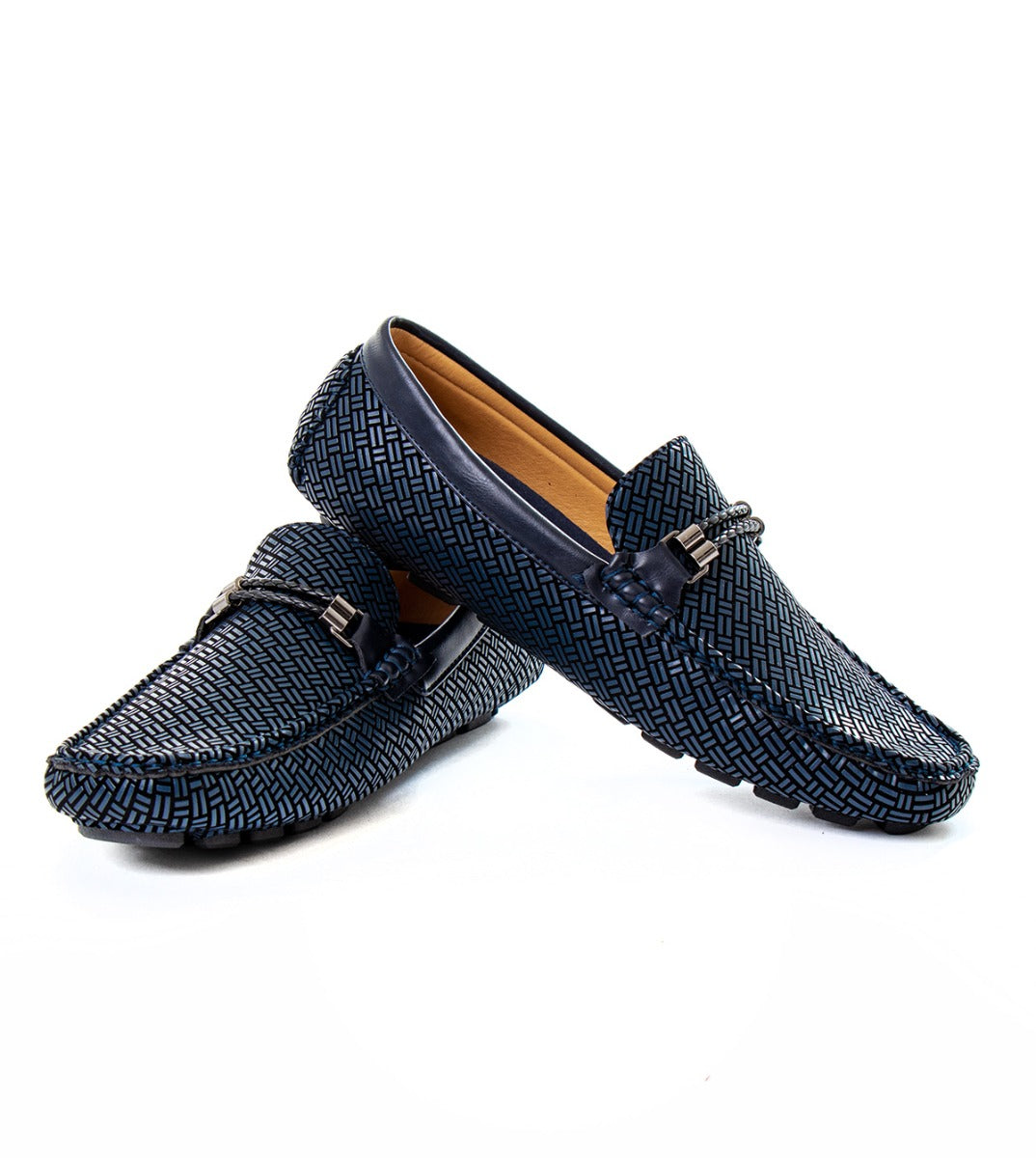 Men's Shoes Shoes With Buckle Moccasins Faux Leather Blue Sporty Elegant GIOSAL-S1117A