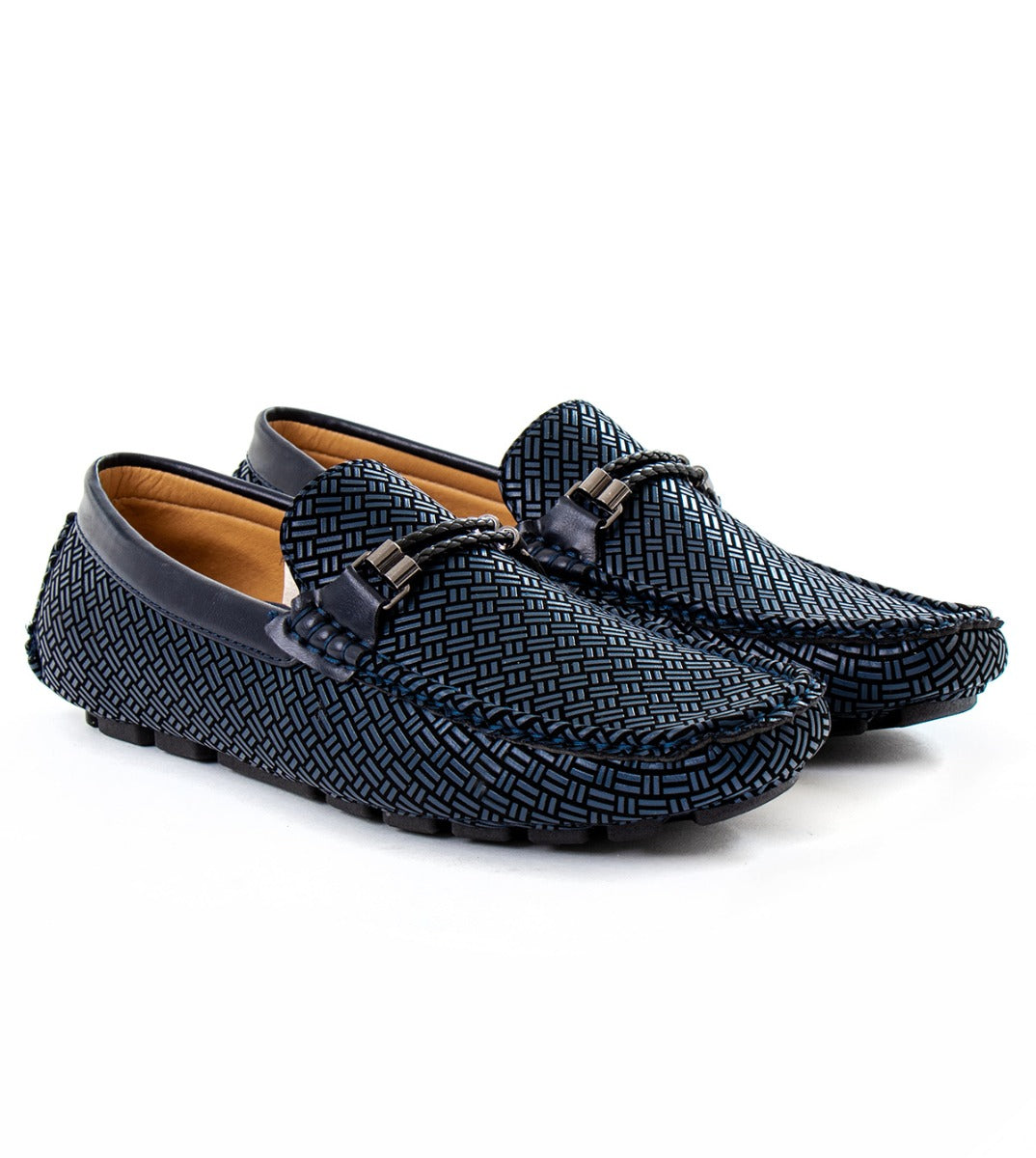 Men's Shoes Shoes With Buckle Moccasins Faux Leather Blue Sporty Elegant GIOSAL-S1117A