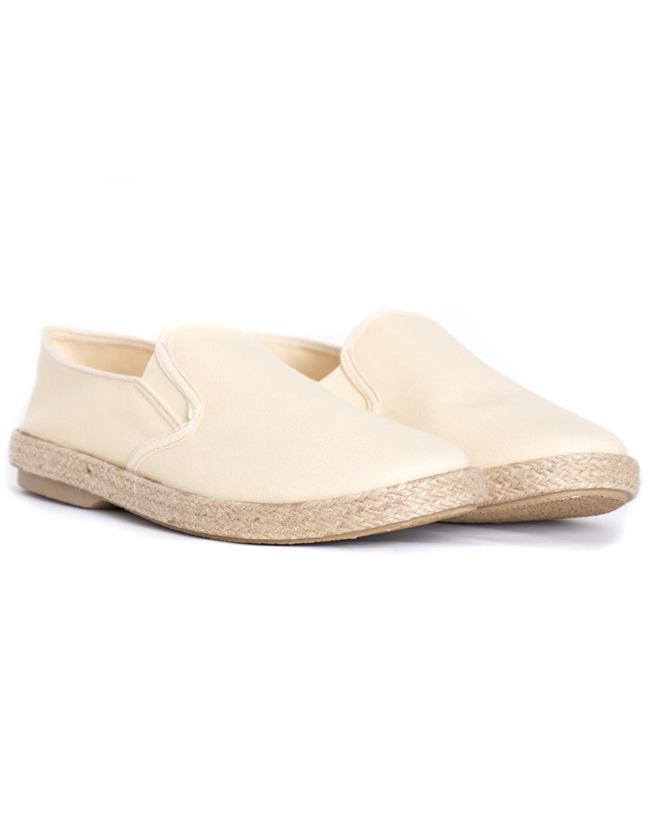 Espadrilles Men Unisex Shoes Solid Color Beige Jute Summer Comfortable Sea Shoes GIOSAL-S1144A