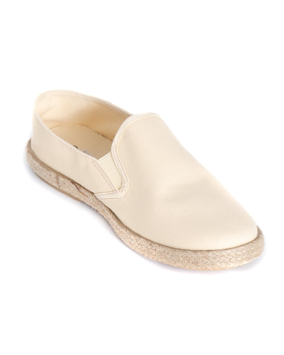 Espadrilles Men Unisex Shoes Solid Color Beige Jute Summer Comfortable Sea Shoes GIOSAL-S1144A