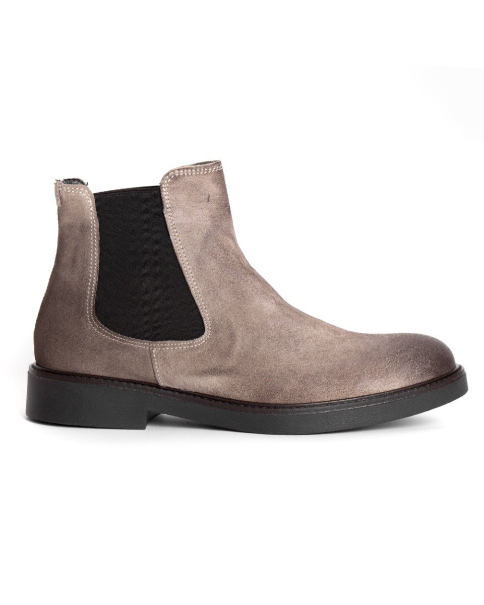 Men's Shoes Beatles Ankle Boot Taupe Suede Casual Elegant Sports GIOSAL-S1149A