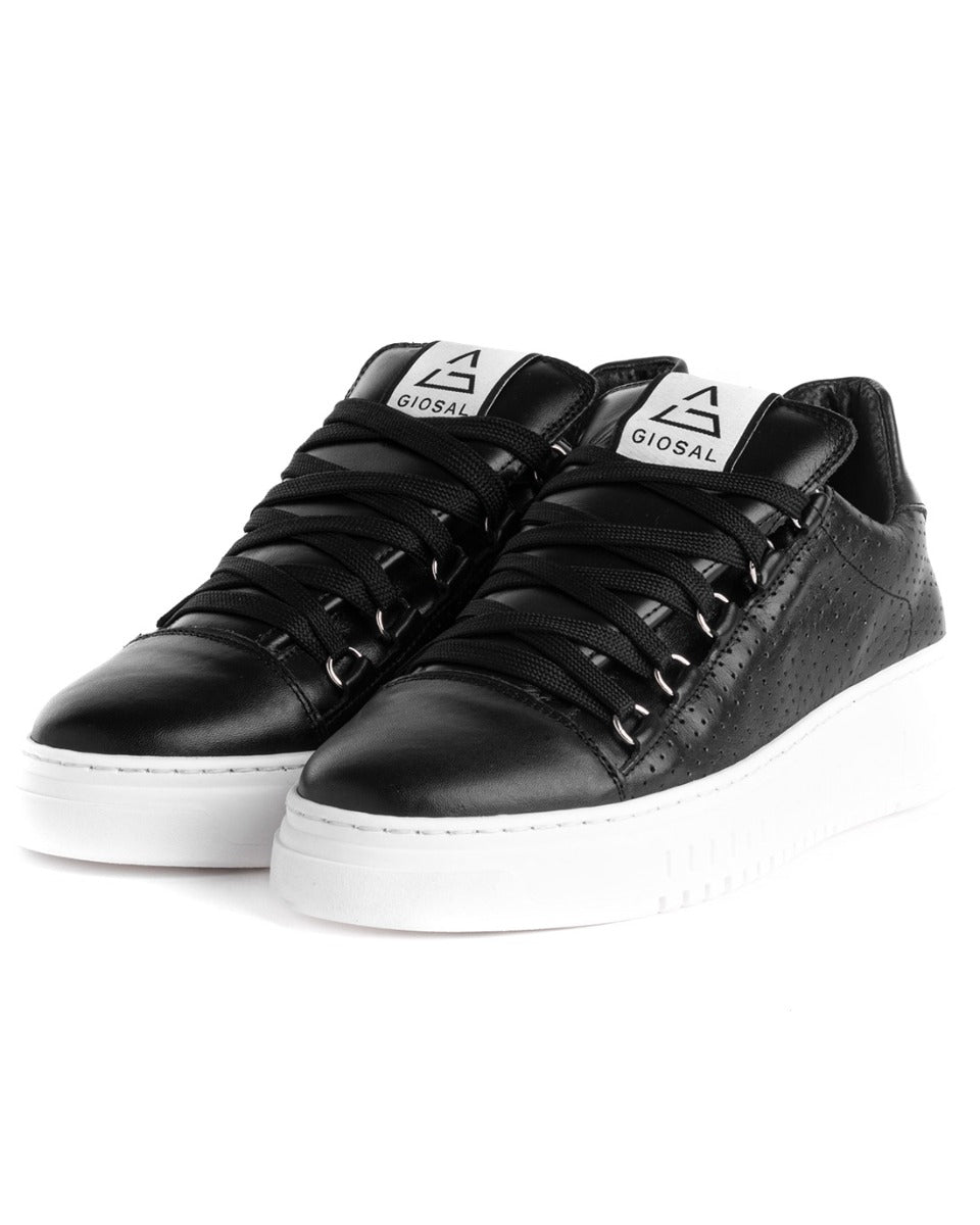 Men's Shoes Black Sneakers Casual Low Laces Casual Sports GIOSAL-S1184A