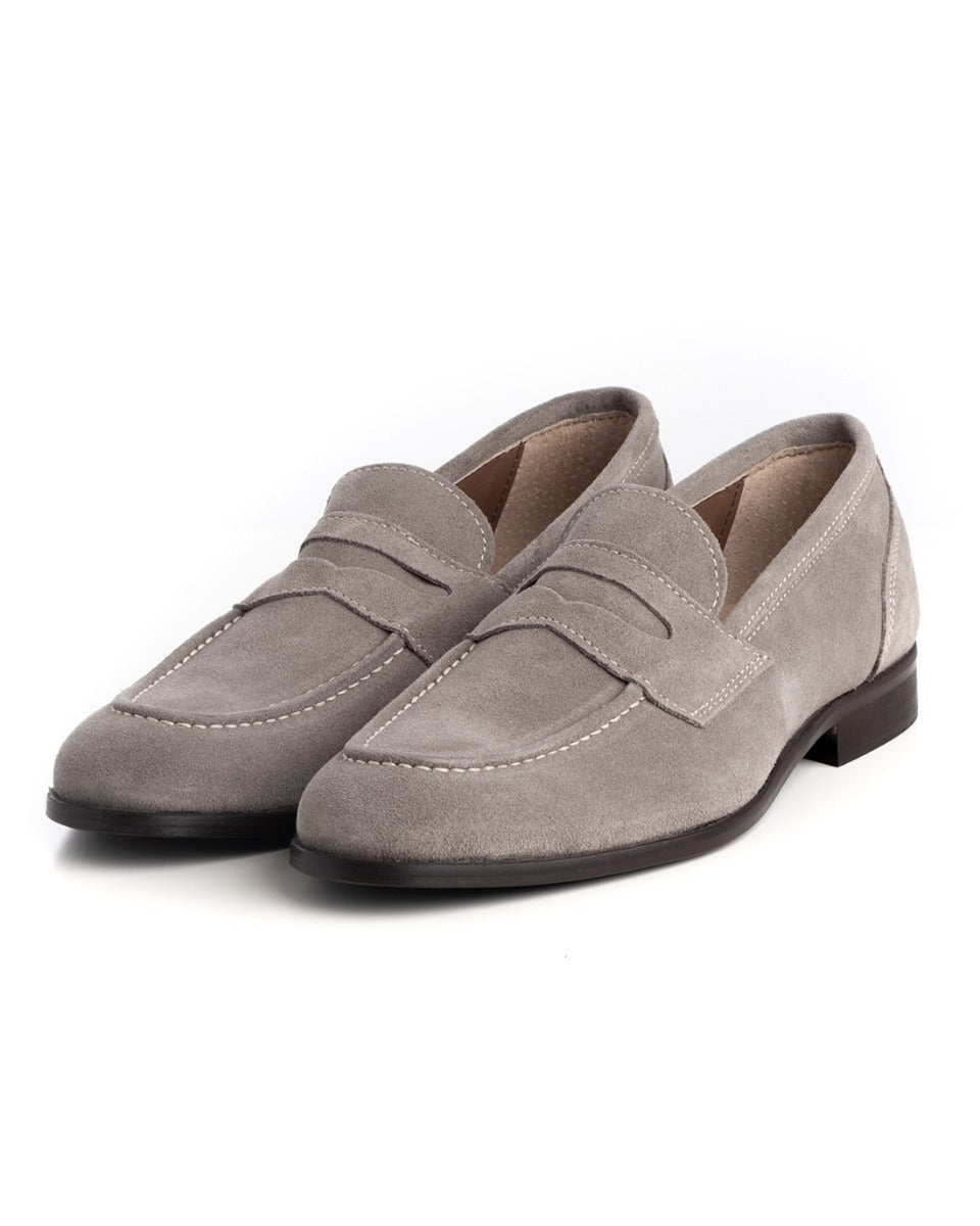College Loafers Men's Shoes Taupe Suede Elegant Buckle Casual Sports GIOSAL-S1192A