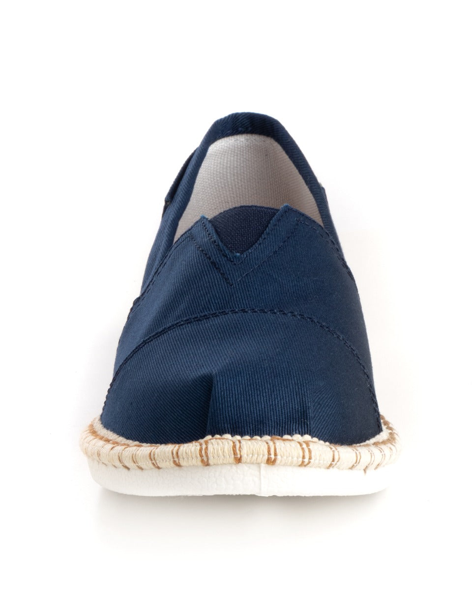Espadrilles Shoes Men Unisex Canvas Summer Sea Blue Cotton Comfortable Lightweight GIOSAL-S1201A