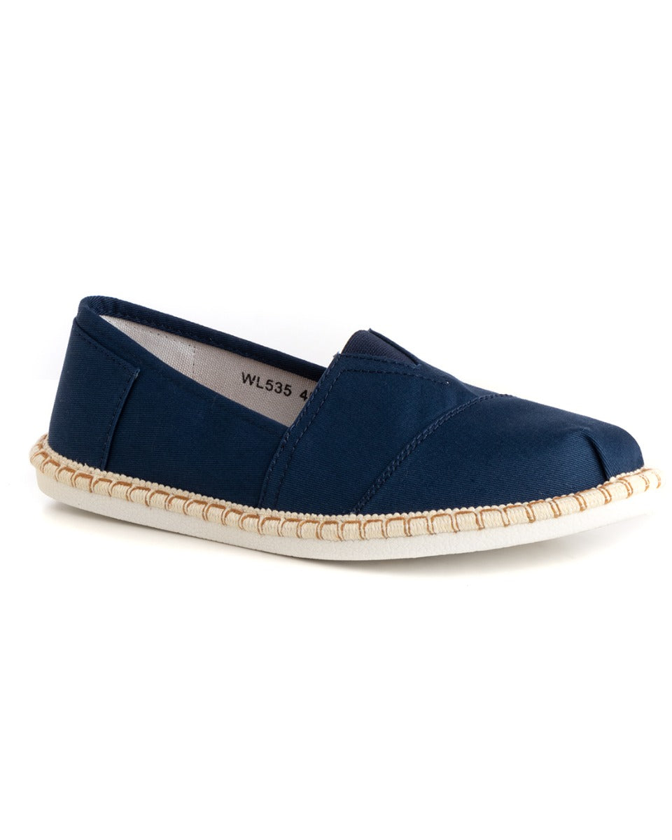 Espadrilles Shoes Men Unisex Canvas Summer Sea Blue Cotton Comfortable Lightweight GIOSAL-S1201A