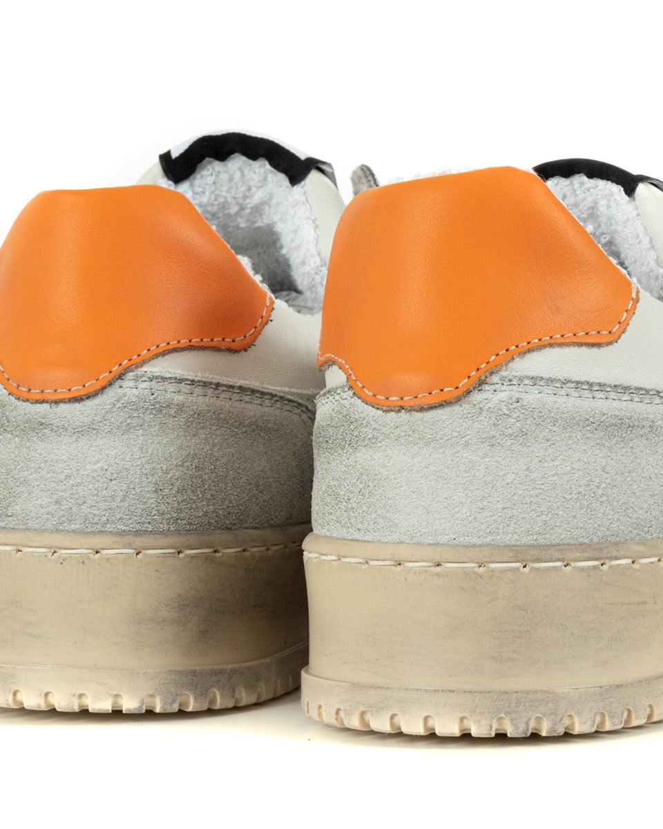 Men's Shoes Sneakers Faux Leather Suede Basic White Orange Casual Sports GIOSAL-S1213A