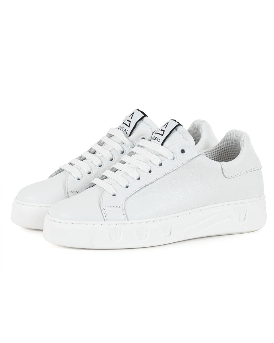 Men's Shoes Sneakers Textured Faux Leather Basic White Casual Comfortable Sports GIOSAL-S1222A