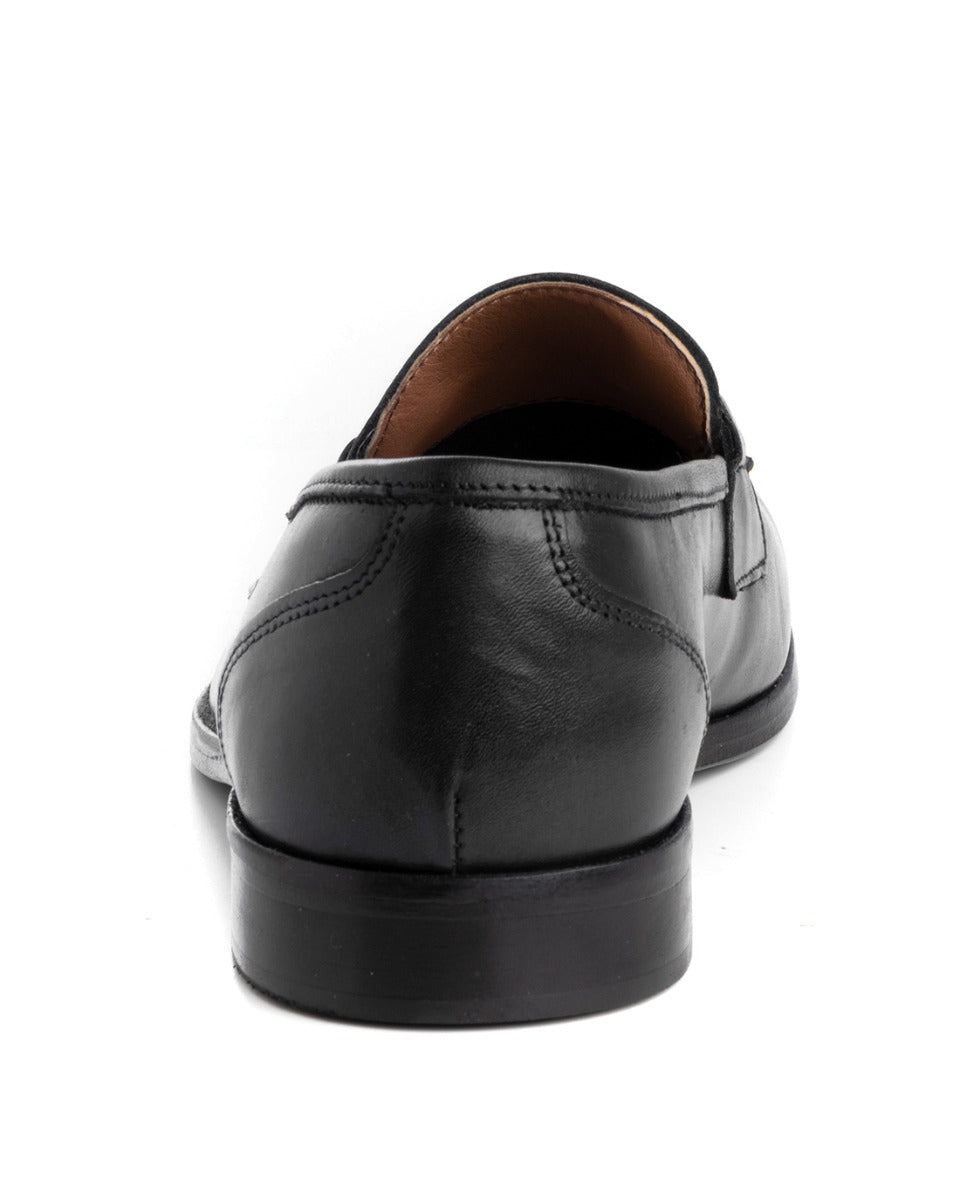 Men's College Loafers Black Leather Shoes Elegant Buckle Casual Leather Sports GIOSAL-S1223A