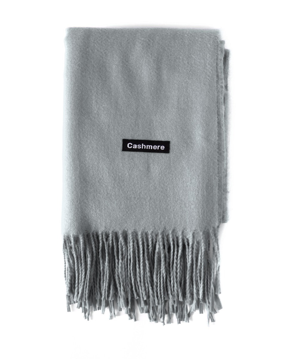 Unisex Scarf for Men and Women Solid Color Light Gray Casual Fringed Soft Basic GIOSAL-SH1001A