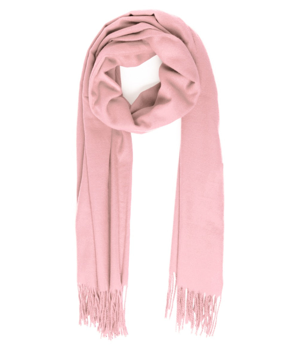 Unisex Scarf for Men and Women Solid Pink Casual Fringed Soft Basic GIOSAL-SH1009A