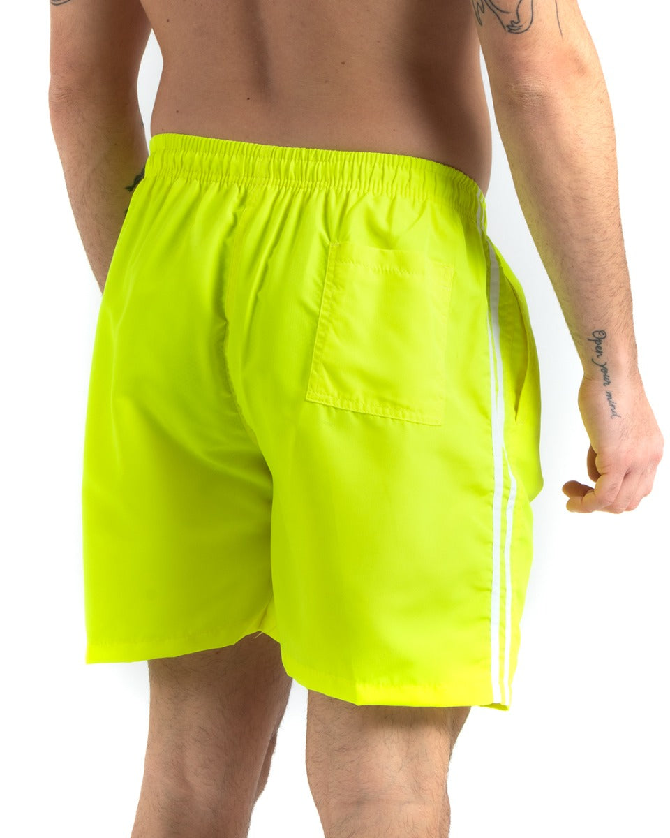 Costume Da Bagno Summer Pantaloncino Boxer Elastico Tinta Unita Righe Giallo GIOSAL-SU1135A