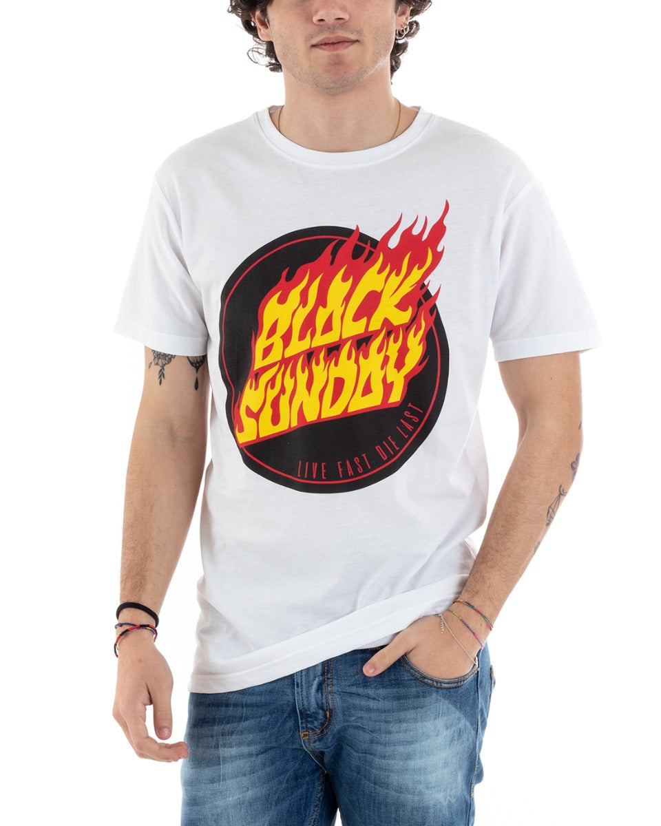 Men's T-Shirt Print Written Design Colors Round Neck Casual GIOSAL