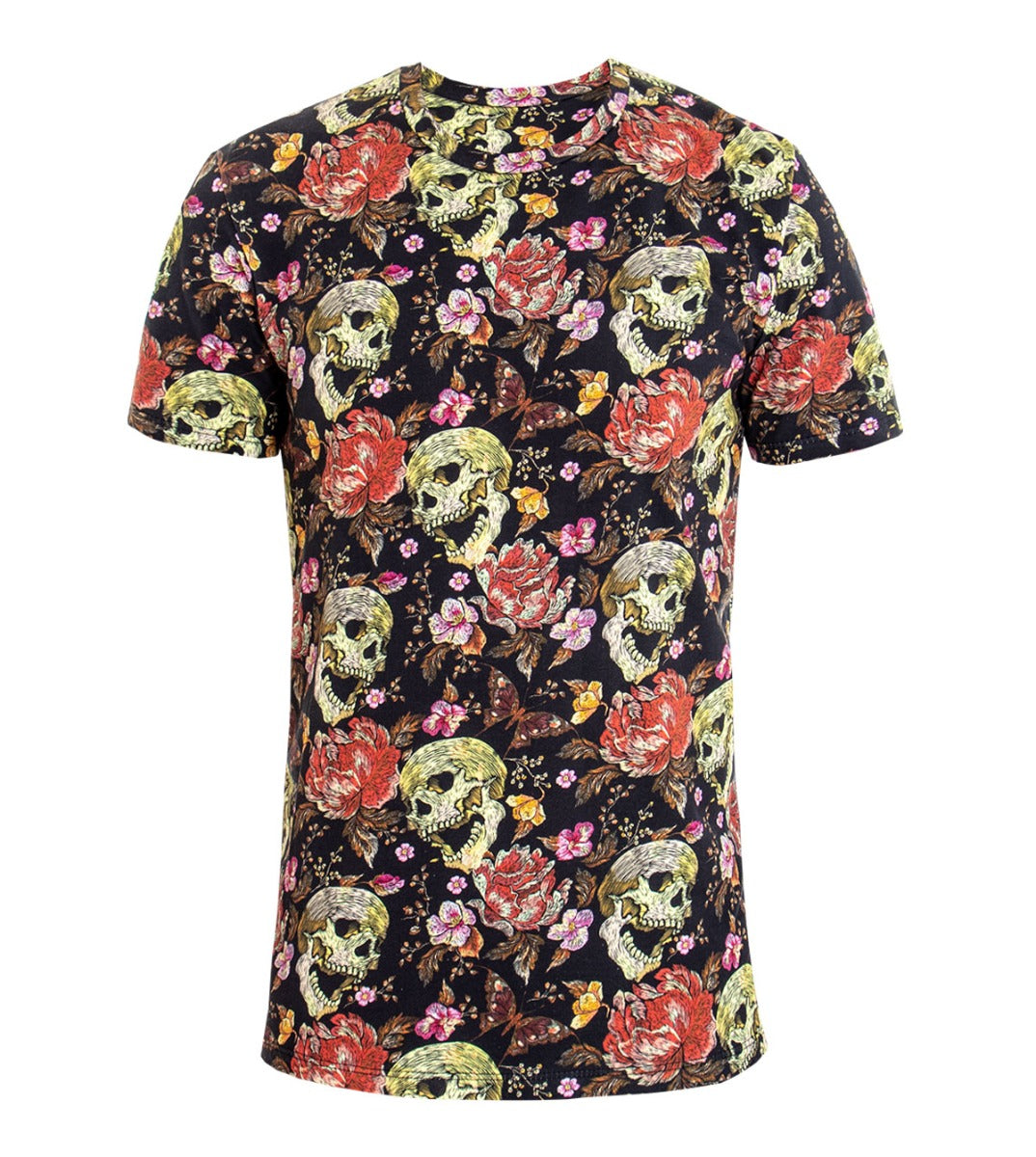 Men's T-Shirt Round Neck Half Sleeves Skull Print Short Sleeves GIOSAL