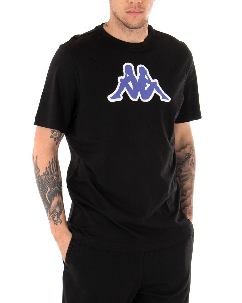 Men's T-shirt Kappa Logo Zobi Casual Round Neck Basic Black GIOSAL