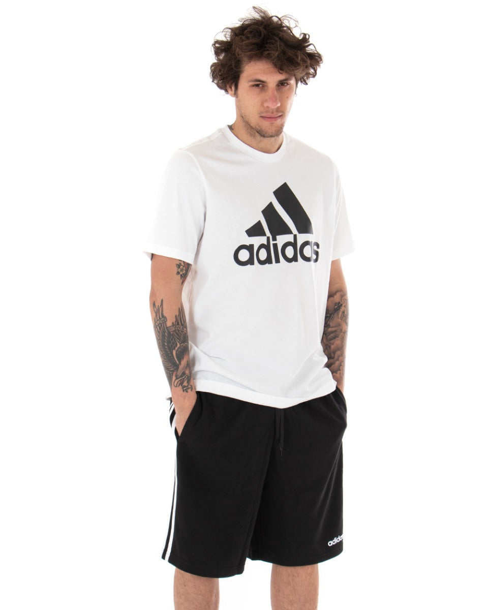 Adidas Men's T-shirt M BL SJ T Logo Casual Crew Neck White Short Sleeves GIOSAL