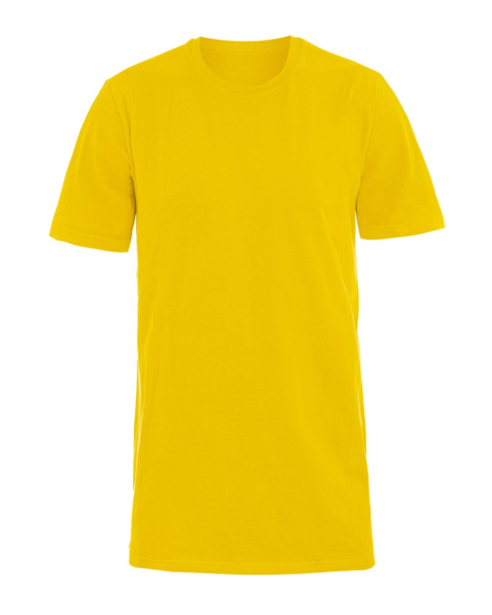 Men's T-shirt Short Sleeve Solid Color Yellow Round Neck Basic Casual GIOSAL