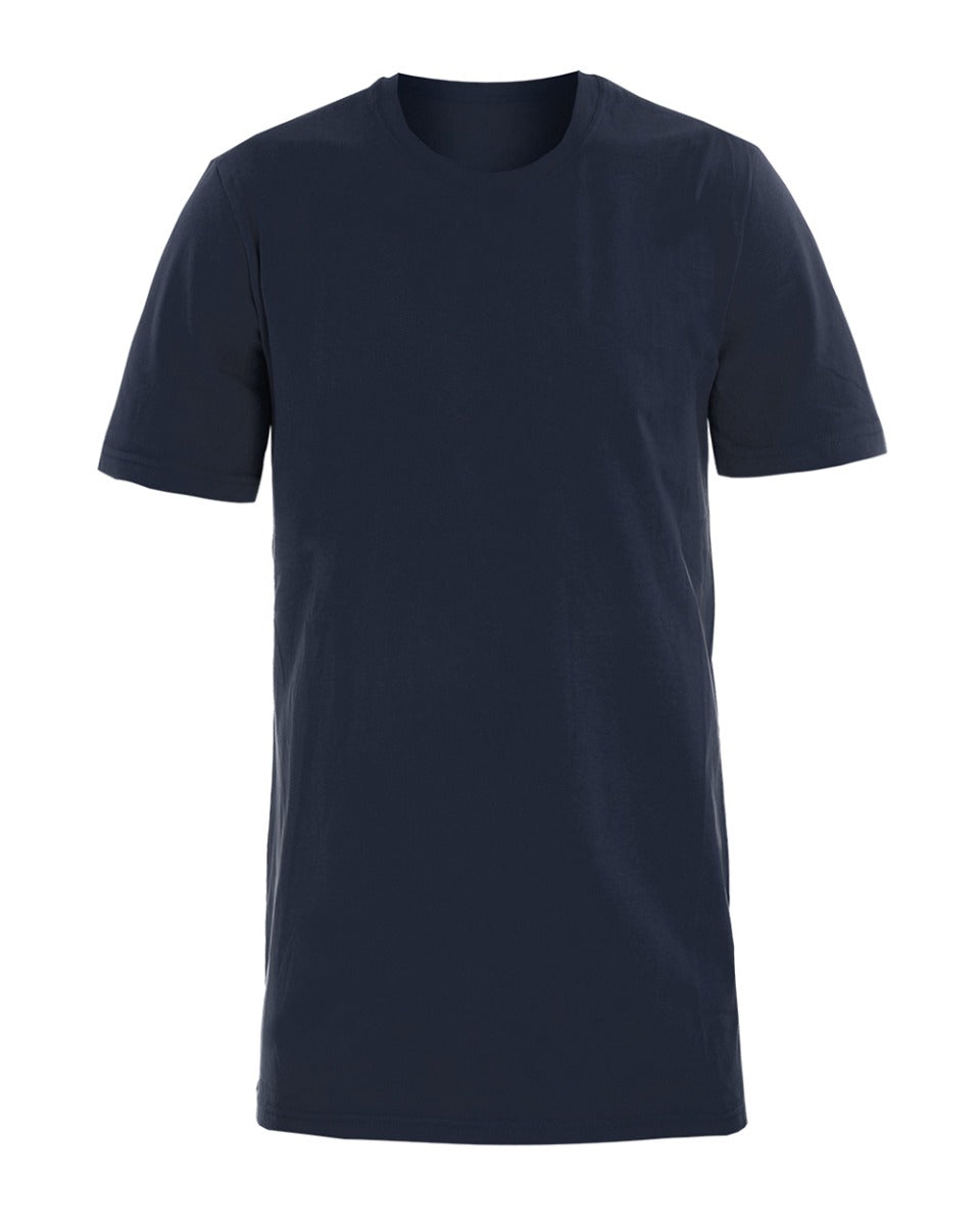 Men's T-shirt Short Sleeve Solid Color Blue Round Neck Basic Casual GIOSAL
