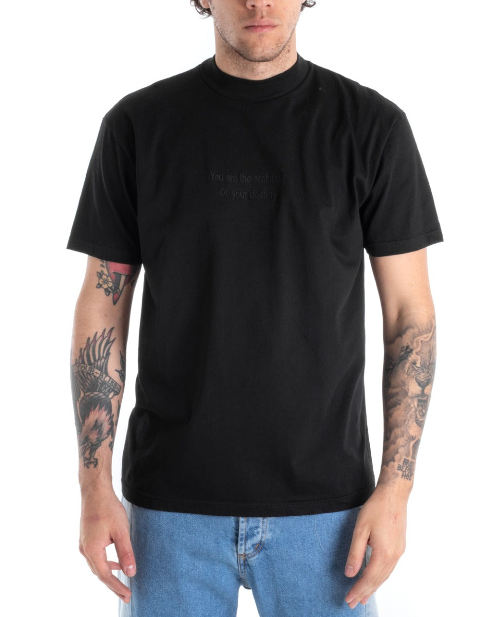 Men's T-shirt Solid Color Short Sleeve Black Casual Basic GIOSAL