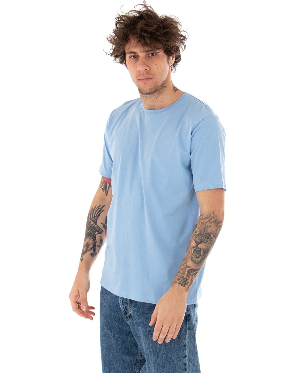 Basic Men's T-shirt Solid Color Short Sleeve Round Neck Casual Dust GIOSAL-TS2917A