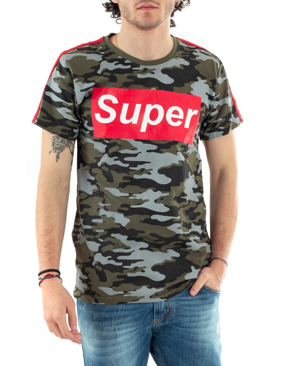 Men's Crew Neck T-Shirt Camouflage Print Super Casual Short Sleeve GIOSAL